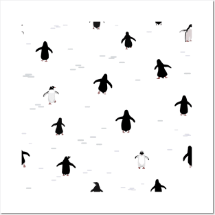 Penguins minimalistic pattern Posters and Art